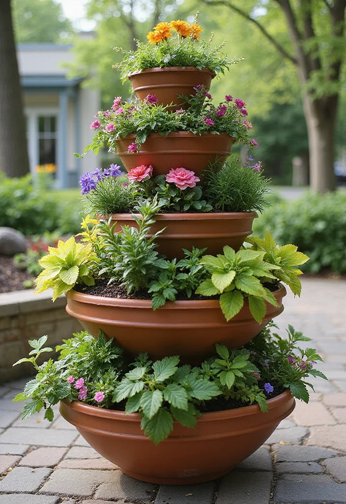 Garden Layout Ideas Design: A Practical Guide with 20 Well-Structured Outdoor Inspirations - 15. Container Vertical Gardens