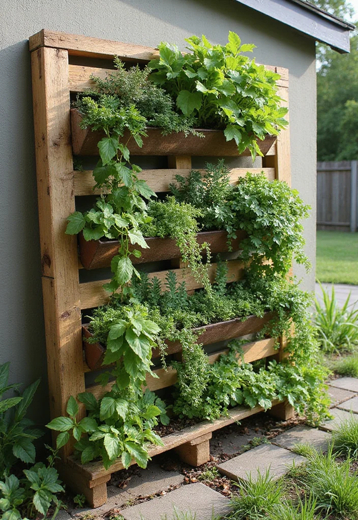 Garden Layout Ideas Design: A Practical Guide with 20 Well-Structured Outdoor Inspirations - 8. Upcycled Vertical Gardens