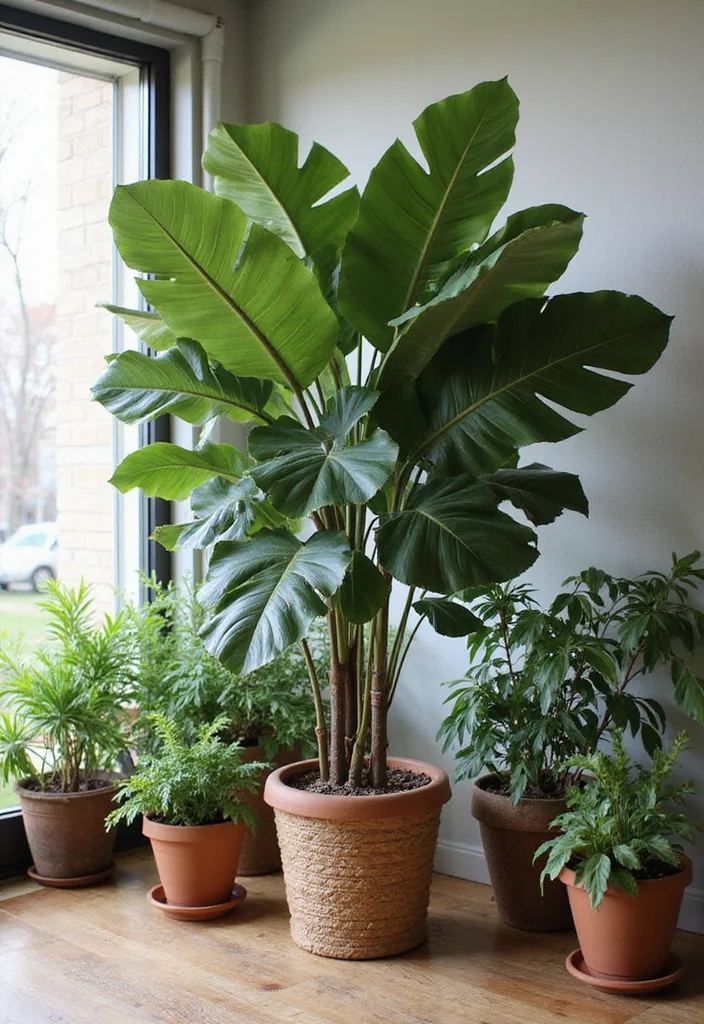 Garden Room Ideas Interior Design: A Cozy Guide with 18 Nature-Blended Interior Inspirations - 8. Statement Plant Features