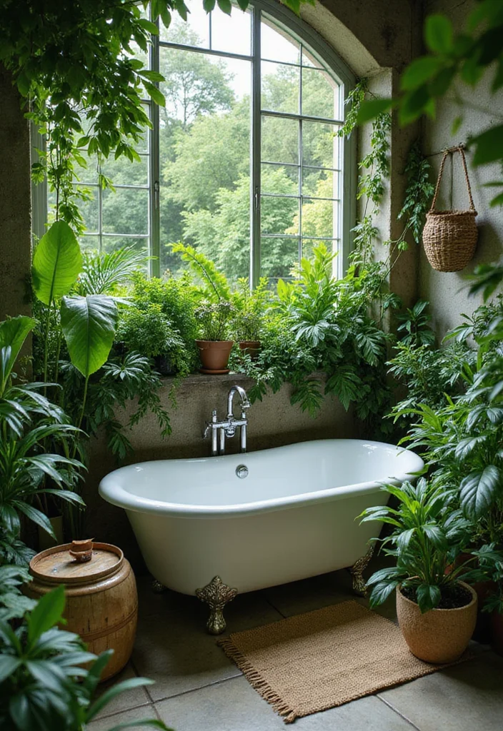 Garden Tub Decor Master Bath: A Relaxing Guide with 19 Spa-Like Styling Inspirations - 11. Surrounded by Green