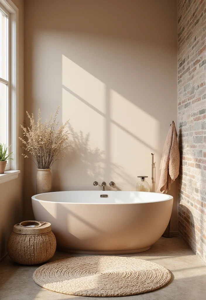 Garden Tub Decor Master Bath: A Relaxing Guide with 19 Spa-Like Styling Inspirations - 12. Earthy Color Palette