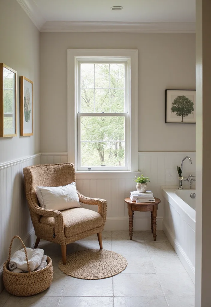 Garden Tub Decor Master Bath: A Relaxing Guide with 19 Spa-Like Styling Inspirations - 13. Cozy Seating Area