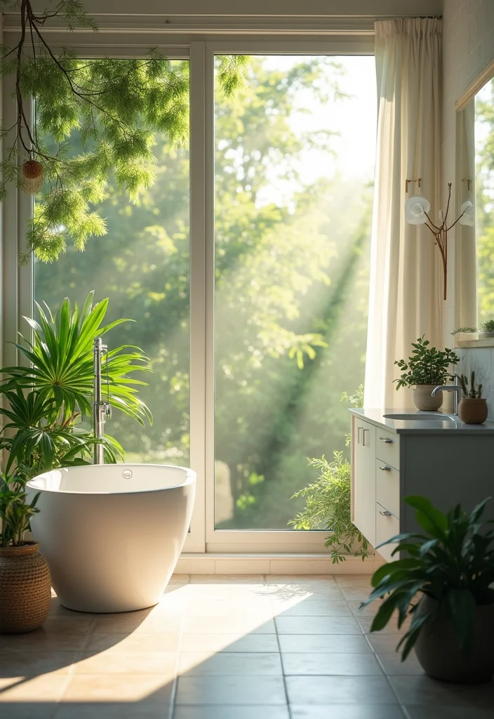 Garden Tub Decor Master Bath: A Relaxing Guide with 19 Spa-Like Styling Inspirations - 6. Natural Light & Greenery
