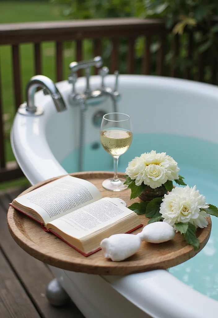 Garden Tub Decor Master Bath: A Relaxing Guide with 19 Spa-Like Styling Inspirations - 8. Bath Tray Essentials