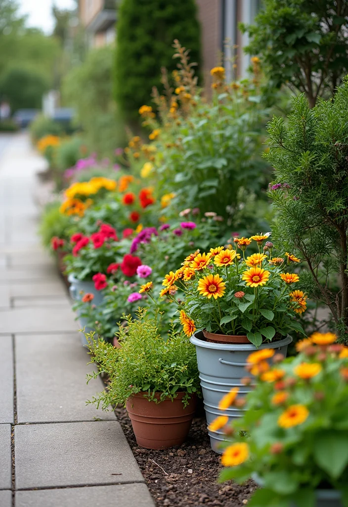 Grow a Garden Layout: A Practical Guide with 18 Beginner-Friendly Layout Inspirations - 2. Curb Appeal Container Arrangement