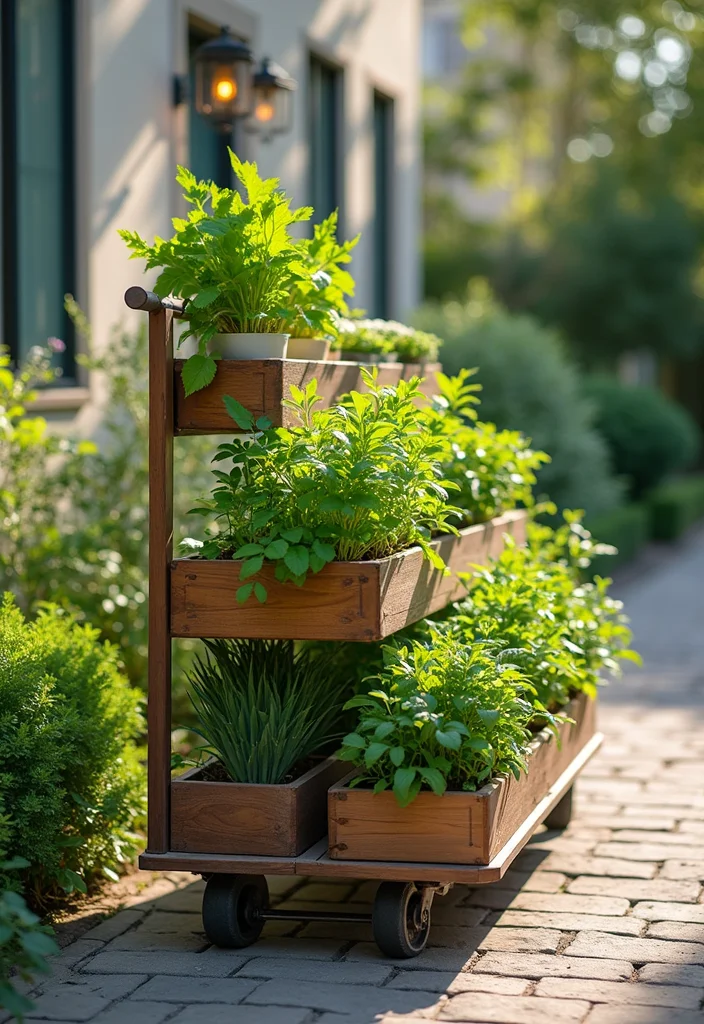 Grow a Garden Layout: A Practical Guide with 18 Beginner-Friendly Layout Inspirations - 6. Portable Garden on Wheels