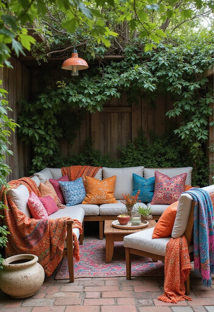 Hippie Garden Ideas Boho Decor: A Free-Spirited Guide with 18 Eclectic Design Inspirations - 2. Bohemian Textiles and Fabrics