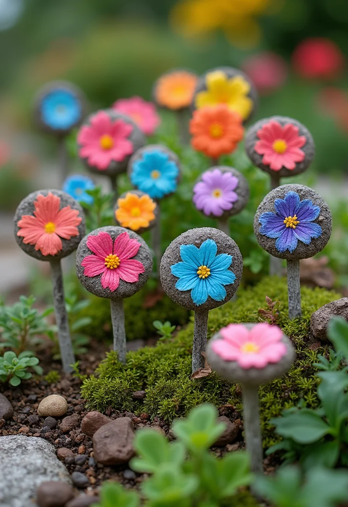 Hippie Garden Ideas Boho Decor: A Free-Spirited Guide with 18 Eclectic Design Inspirations - 9. Artistic Plant Markers