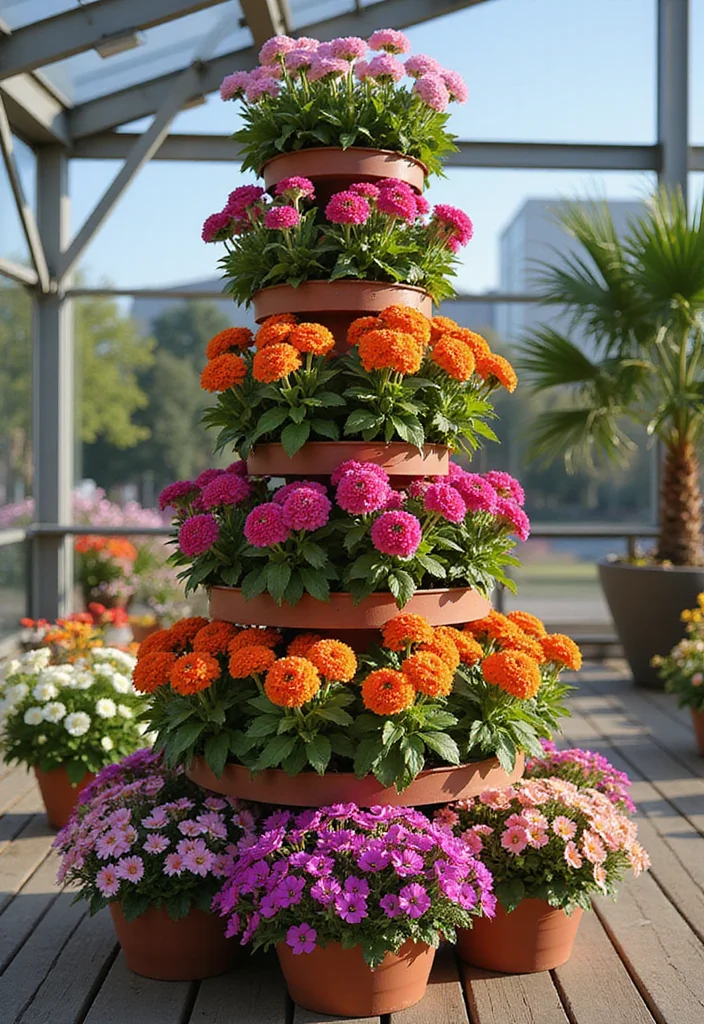 Home Garden Design Small Outdoor: A Practical Guide with 19 Compact Outdoor Inspirations - 4. Vertical Flower Tower