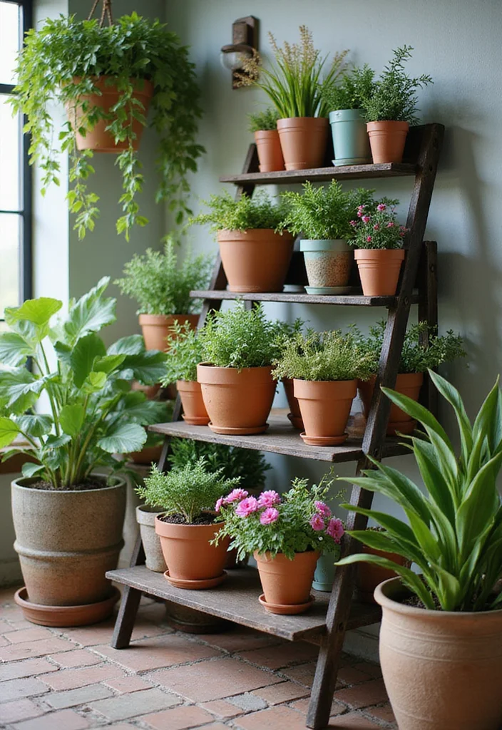 Home Garden Design Small Outdoor: A Practical Guide with 19 Compact Outdoor Inspirations - 8. Tiered Plant Stand