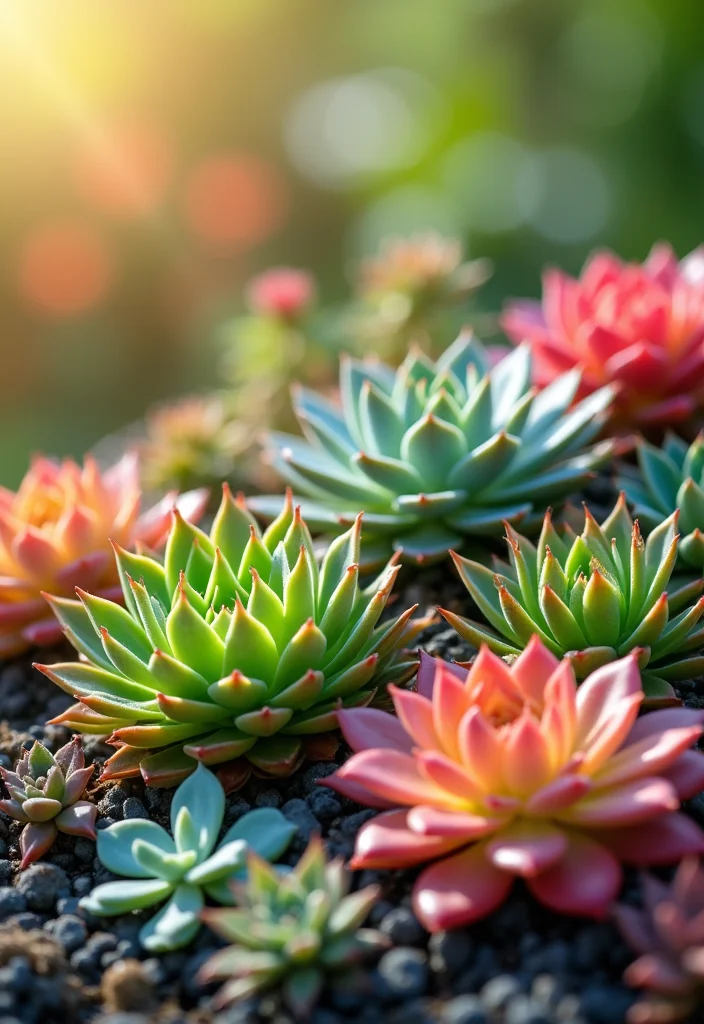 Mediterranean Garden Design Tuscan Style: A Warm Guide with 20 Old-World Charm Inspirations - 18. Embrace Colorful Succulents