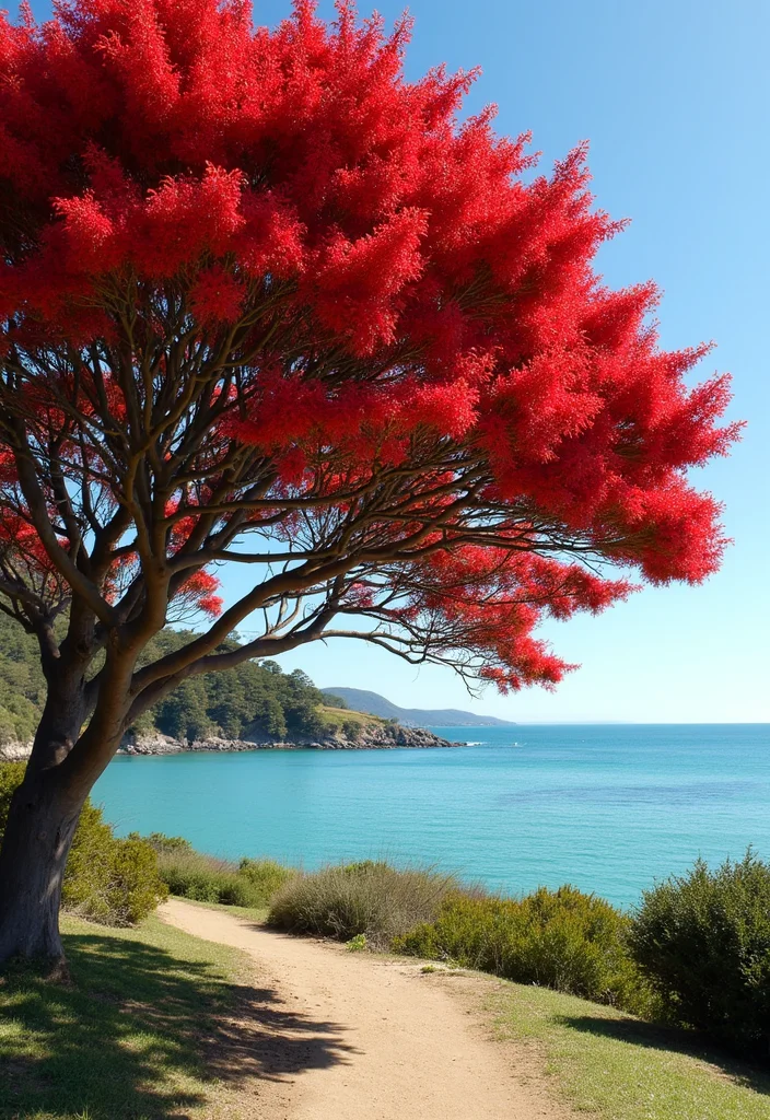 NZ Native Garden Landscape Design: A Natural Guide with 17 Indigenous-Inspired Concepts - 8. Delight the Senses with the Pohutukawa (Metrosideros excelsa)