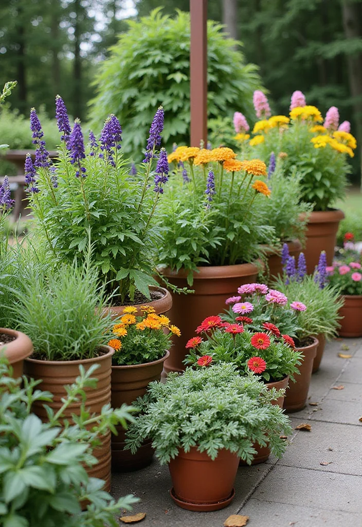 Out Doors Design Garden Ideas: A Fresh Guide with 17 Open-Air Styling Inspirations - 10. Container Gardens: Flexibility and Fun