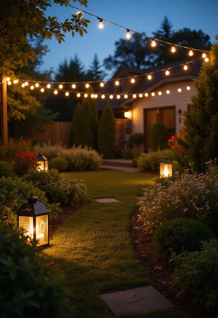 Out Doors Design Garden Ideas: A Fresh Guide with 17 Open-Air Styling Inspirations - 13. Lighting: Illuminate Your Garden Oasis