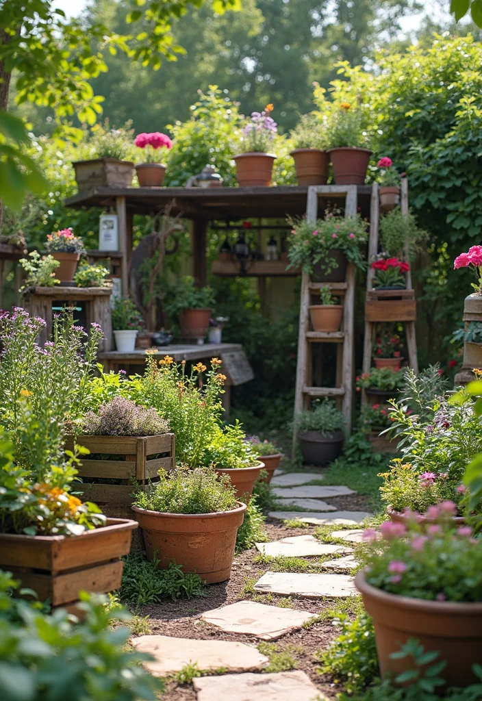 Out Doors Design Garden Ideas: A Fresh Guide with 17 Open-Air Styling Inspirations - 6. Repurposed Materials: Sustainable Creativity