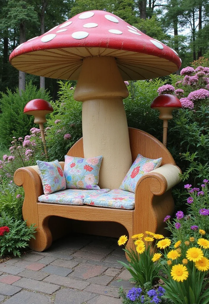 Over the Garden Wall Decor: A Themed Guide with 17 Story-Inspired Decorative Concepts - 15. Enchanted Garden Bench