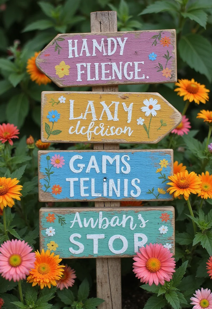 Over the Garden Wall Decor: A Themed Guide with 17 Story-Inspired Decorative Concepts - 7. Storybook Flower Signs
