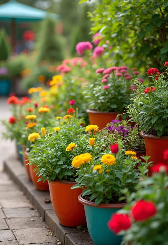 Plant Decor Outdoor Garden Ideas: A Lively Guide with 18 Nature-Driven Styling Inspirations - 10. Colorful Pot Displays