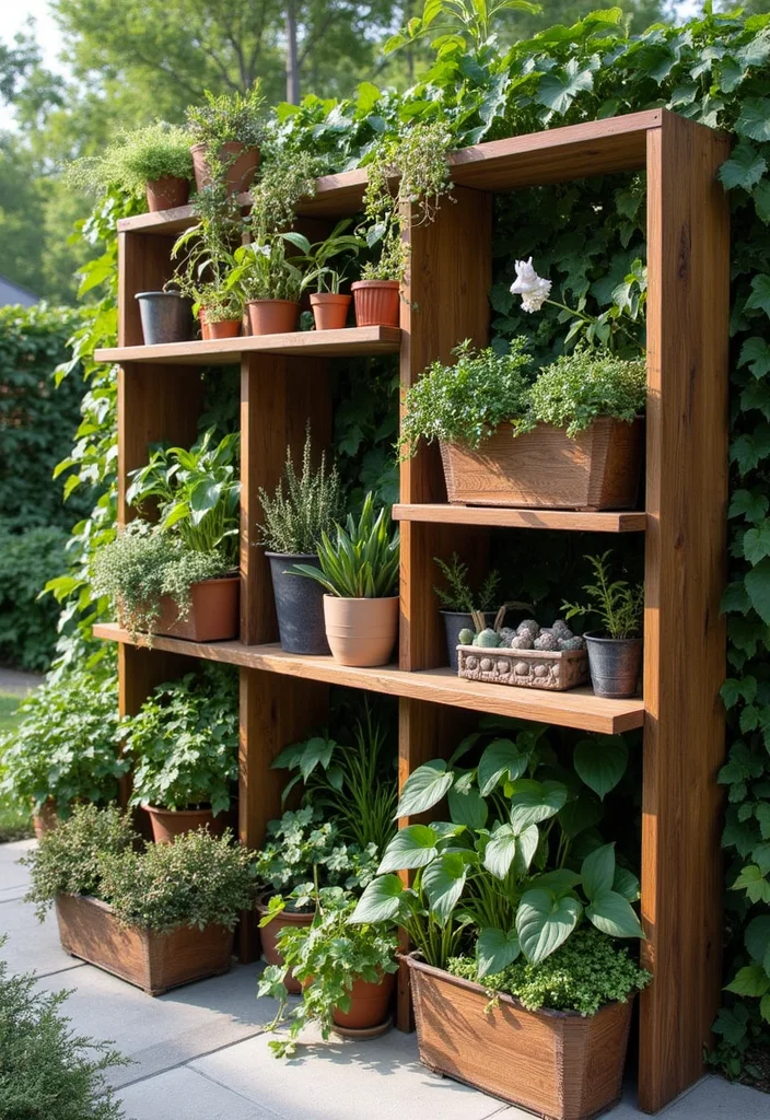 Plant Decor Outdoor Garden Ideas: A Lively Guide with 18 Nature-Driven Styling Inspirations - 3. Plant Shelves