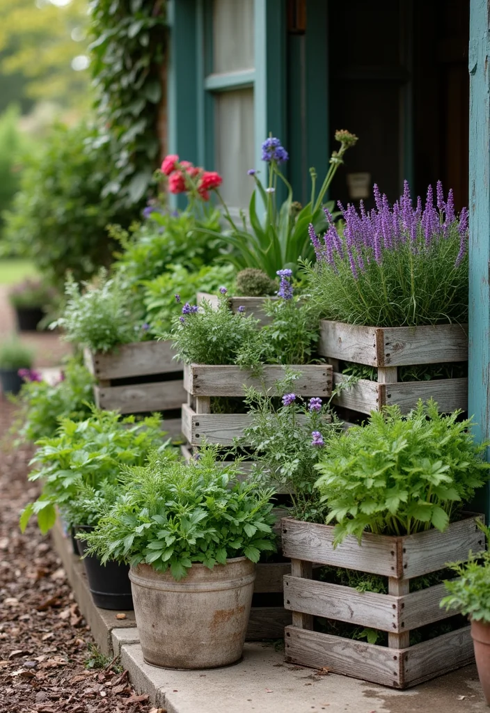 Raised Garden Beds DIY: A Hands-On Guide with 20 Building-Friendly Inspirations - 8. Rustic Crate Gardens