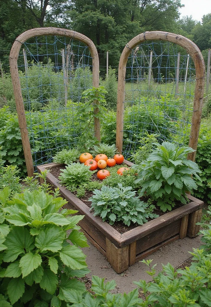 Raised Garden Beds Layout: A Structured Guide with 19 Efficient Growing Layout Inspirations - 15. Raised Garden Bed with a Fencing
