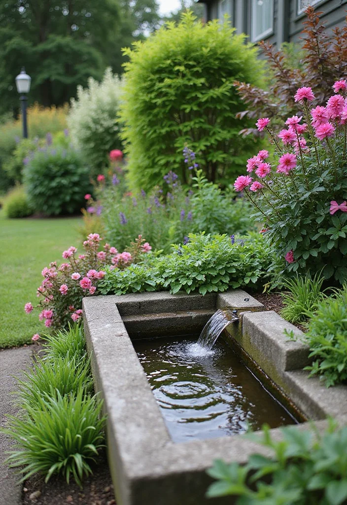 Raised Garden Beds Layout: A Structured Guide with 19 Efficient Growing Layout Inspirations - 16. Raised Beds with Water Features