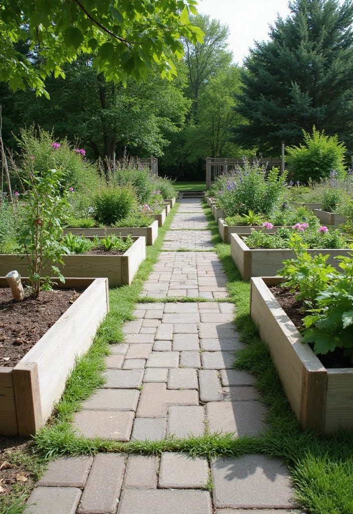 Raised Garden Beds Layout: A Structured Guide with 19 Efficient Growing Layout Inspirations - 17. Raised Beds with Pathways