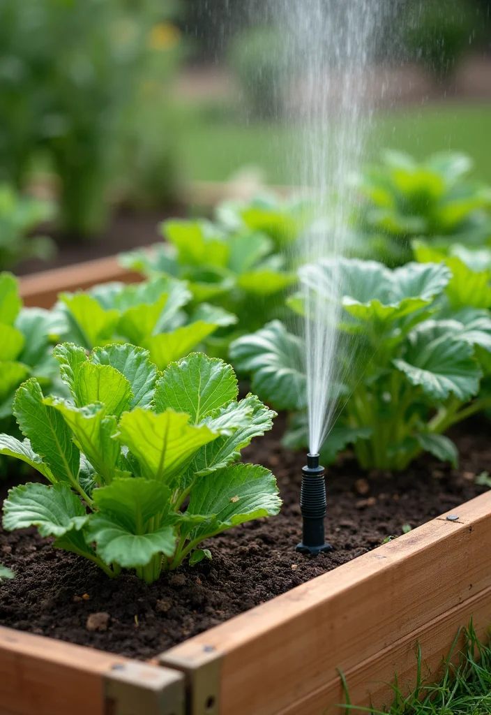 Raised Garden Beds Layout: A Structured Guide with 19 Efficient Growing Layout Inspirations - 18. Raised Garden Bed with a Drip Irrigation System