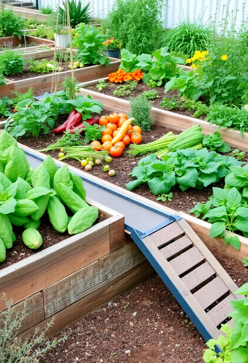 Raised Vegetable Garden Design Layout: A Builder’s Guide with 19 Productive Layout Inspirations - 13. Raised Garden Ramps