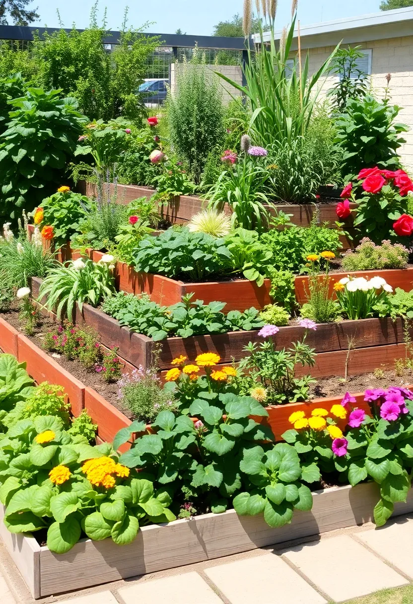 Raised Vegetable Garden Design Layout: A Builder’s Guide with 19 Productive Layout Inspirations - 9. Tiered Garden Beds