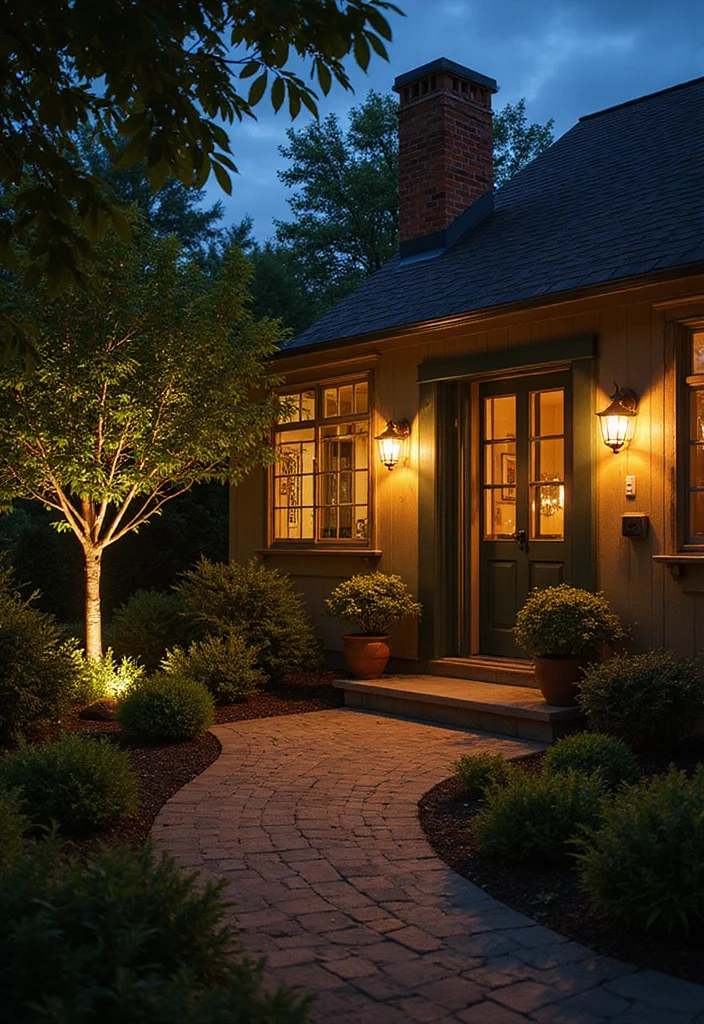 Small Front Garden Ideas UK: A Practical Guide with 18 Inspiring Outdoor Concepts - 18. Outdoor Lighting