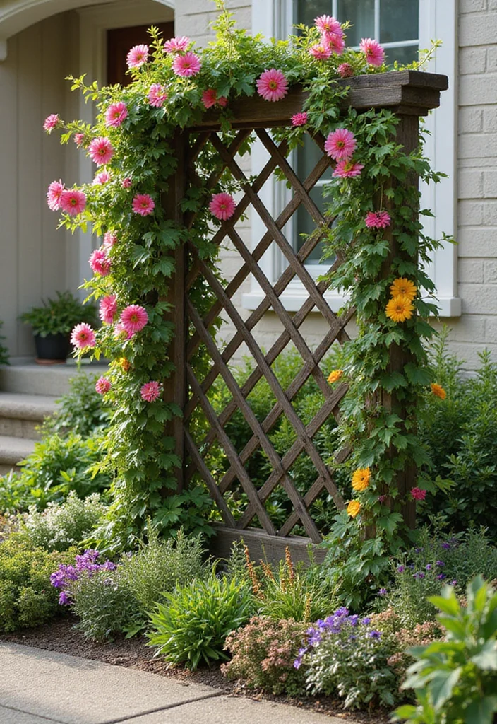 Small Front Garden Ideas UK: A Practical Guide with 18 Inspiring Outdoor Concepts - 3. Trellis Features