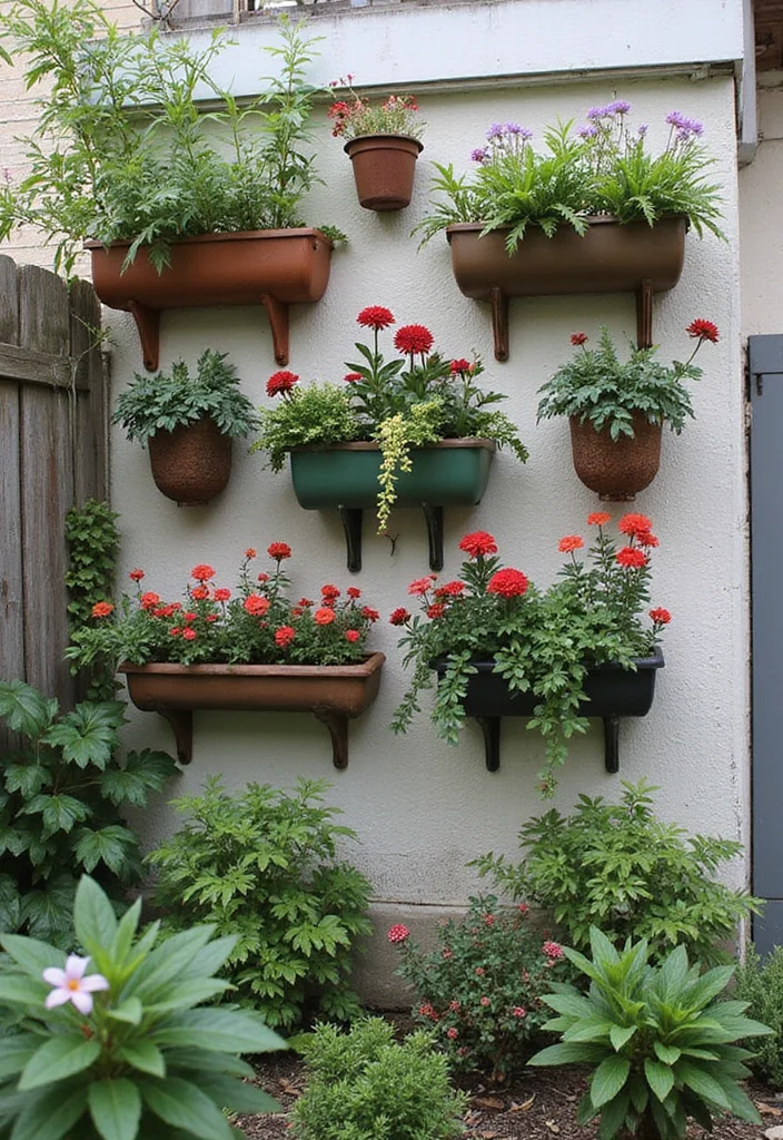 Small Garden Layout Ideas Design: A Smart Guide with 17 Well-Planned Layout Inspirations - 12. Wall-Mounted Planters