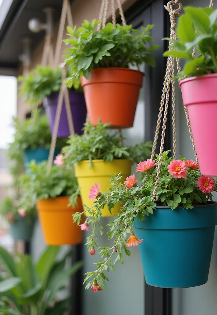 Small Garden Layout Ideas Design: A Smart Guide with 17 Well-Planned Layout Inspirations - 3. Hanging Planters