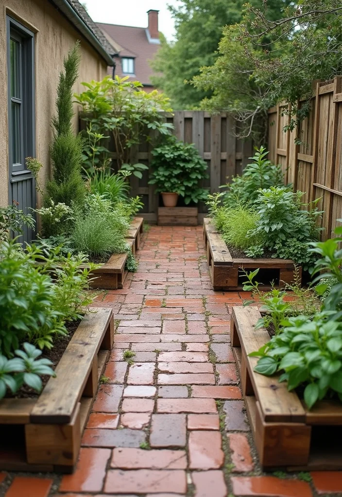 Small Garden Plans Layout Design: A Practical Guide with 18 Organized Layout Inspirations - 12. Reclaimed Materials Garden