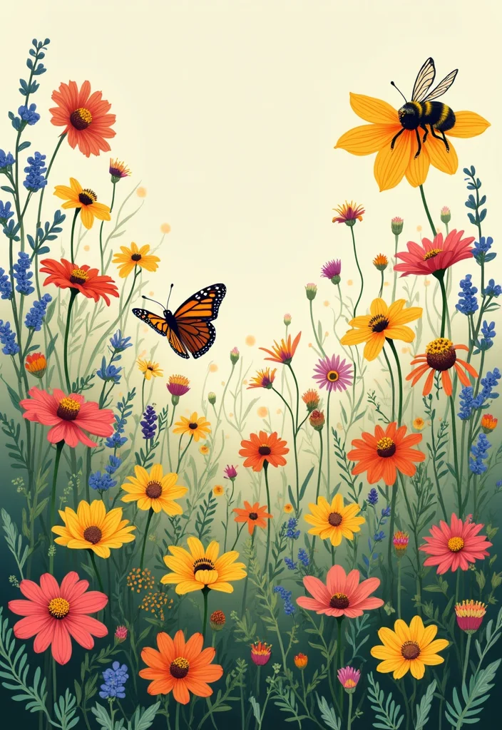 Square Garden Design Layout Landscaping: A Structured Guide with 20 Balanced Layout Inspirations - 11. Pollinator Paradise