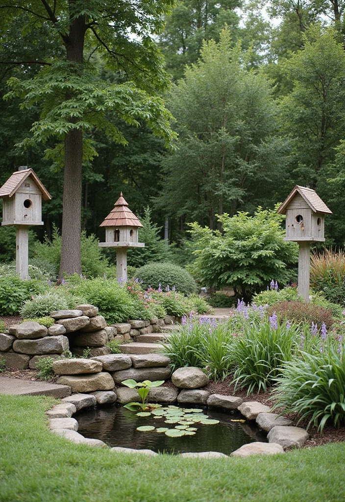 Square Garden Design Layout Landscaping: A Structured Guide with 20 Balanced Layout Inspirations - 13. Wildlife-Friendly Garden