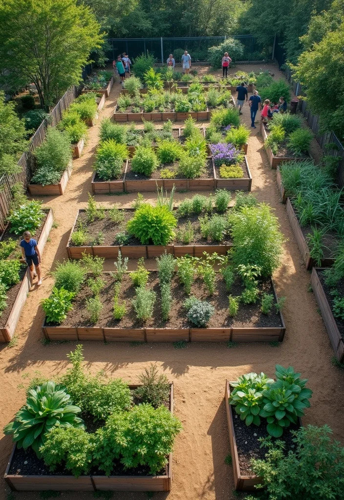 Square Garden Design Layout Landscaping: A Structured Guide with 20 Balanced Layout Inspirations - 14. Community Garden Space