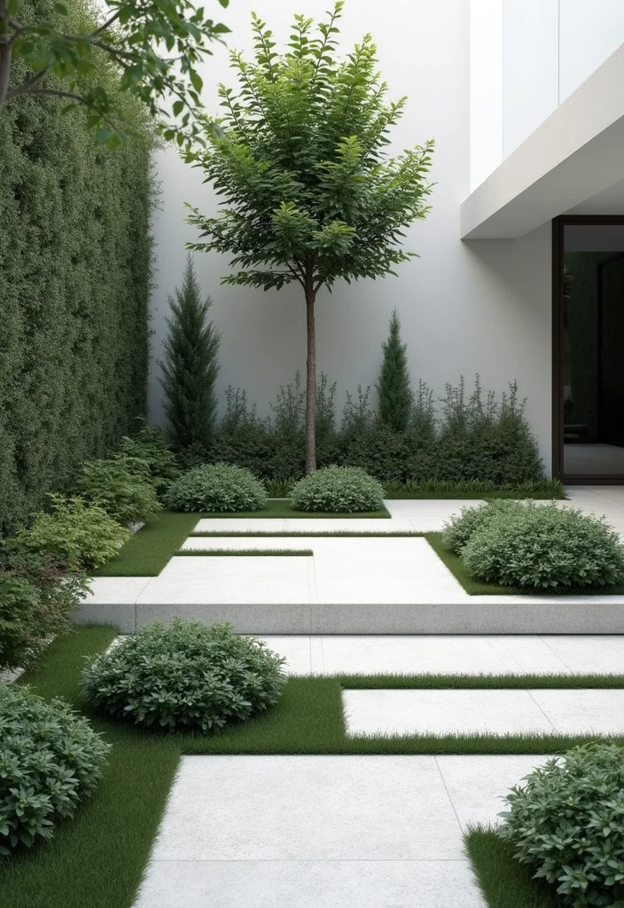 Square Garden Design Layout Landscaping: A Structured Guide with 20 Balanced Layout Inspirations - 20. Modern Minimalist Garden