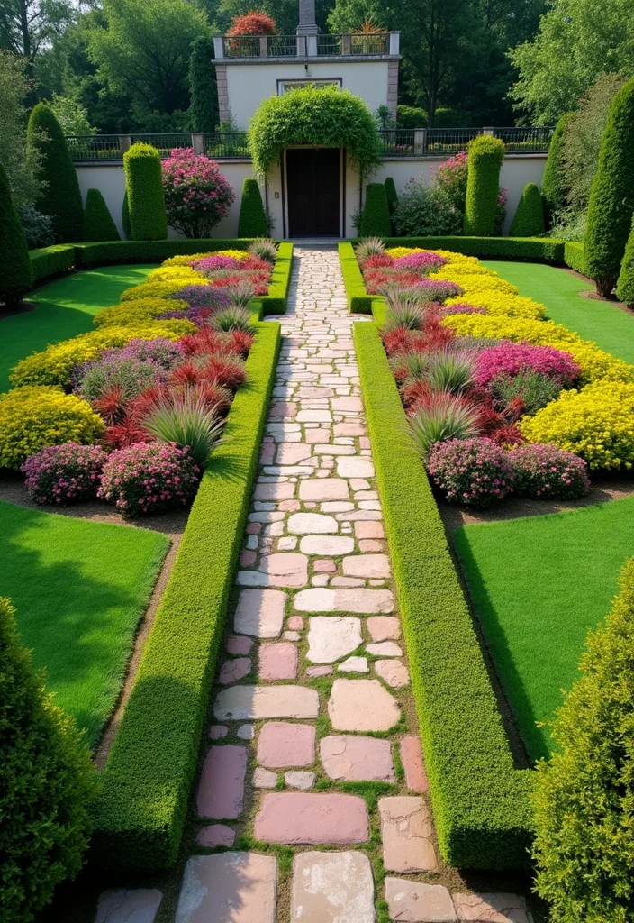 Square Garden Design Layout Landscaping: A Structured Guide with 20 Balanced Layout Inspirations - 8. Pathways and Borders