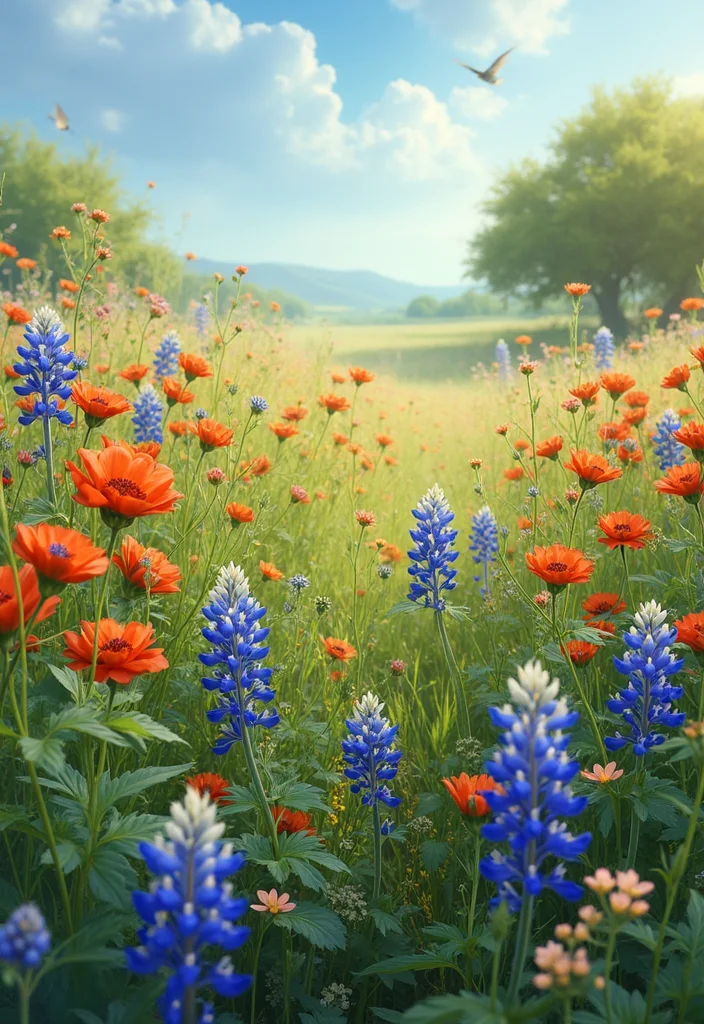 Texas Garden Ideas Landscape Design: A Bold Guide with 17 Southern-Inspired Concepts - 11. Bee-Friendly Wildflower Meadows