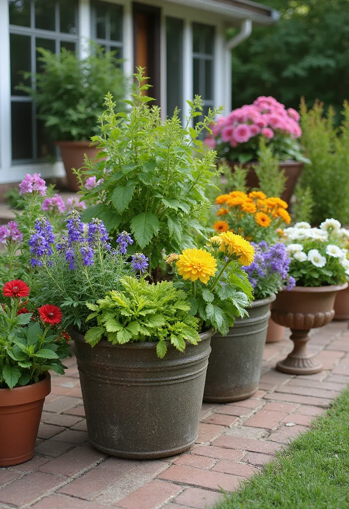 Texas Garden Ideas Landscape Design: A Bold Guide with 17 Southern-Inspired Concepts - 9. Colorful Container Gardens