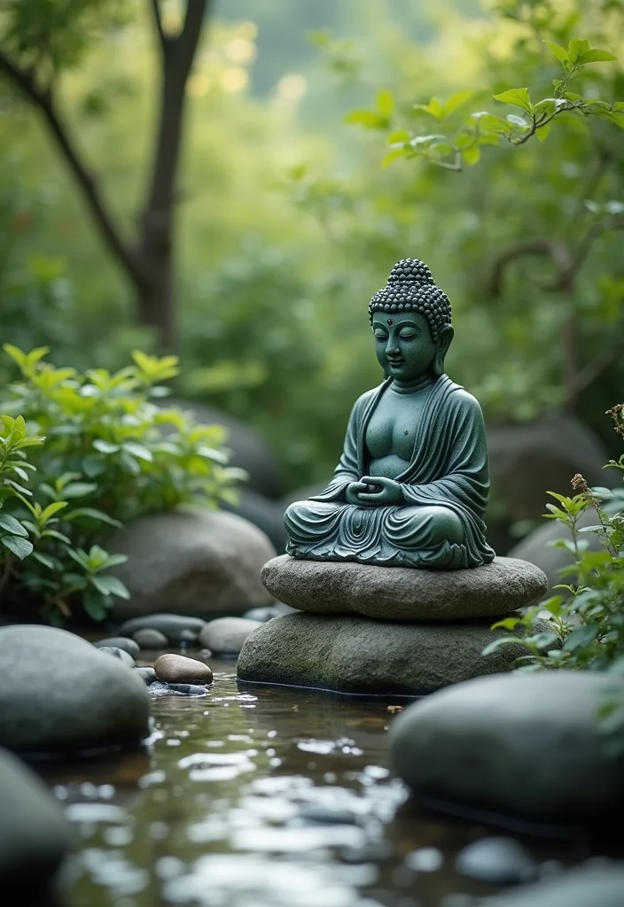 Zen Garden Design Meditation Space: A Peaceful Guide with 20 Serenity-Focused Inspirations - 16. Garden Art and Sculptures