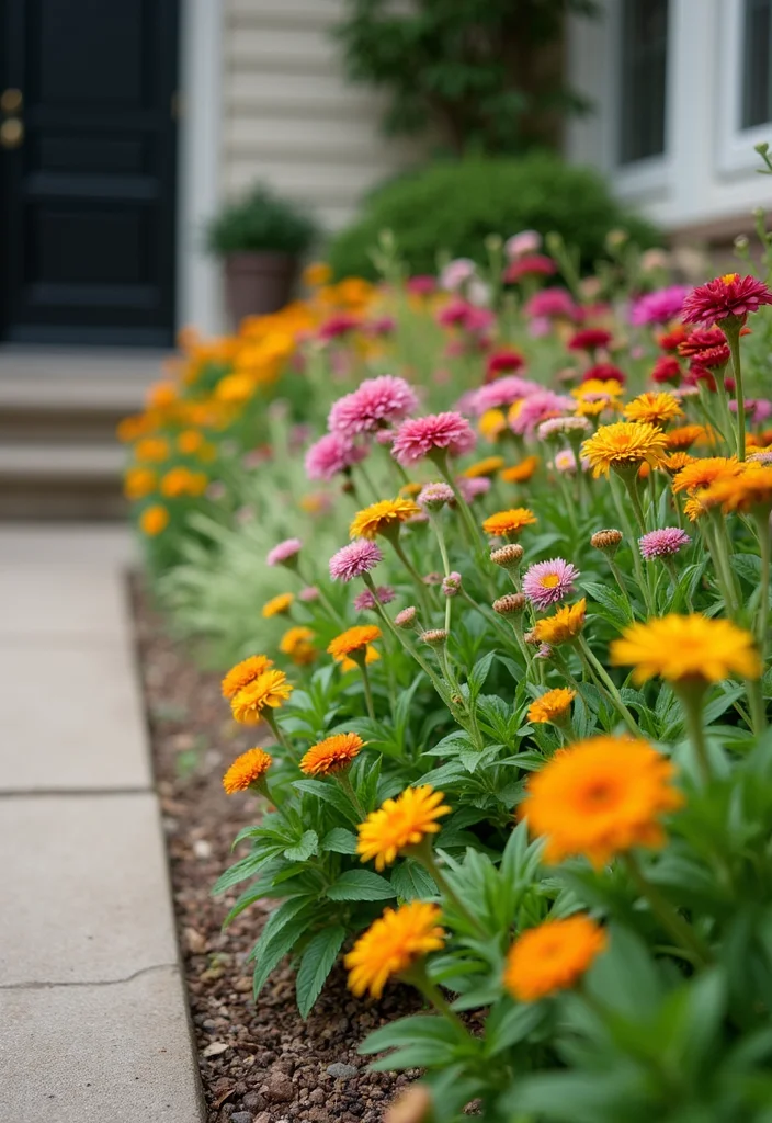 Garden Design Front of House: A Welcoming Guide with 17 Entrance-Focused Inspirations - 1. Lush Flower Beds